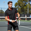 Premium High-Performance Two-Tone Polo Shirt with Comfortable Design and Durable Fabric - Red/Black
