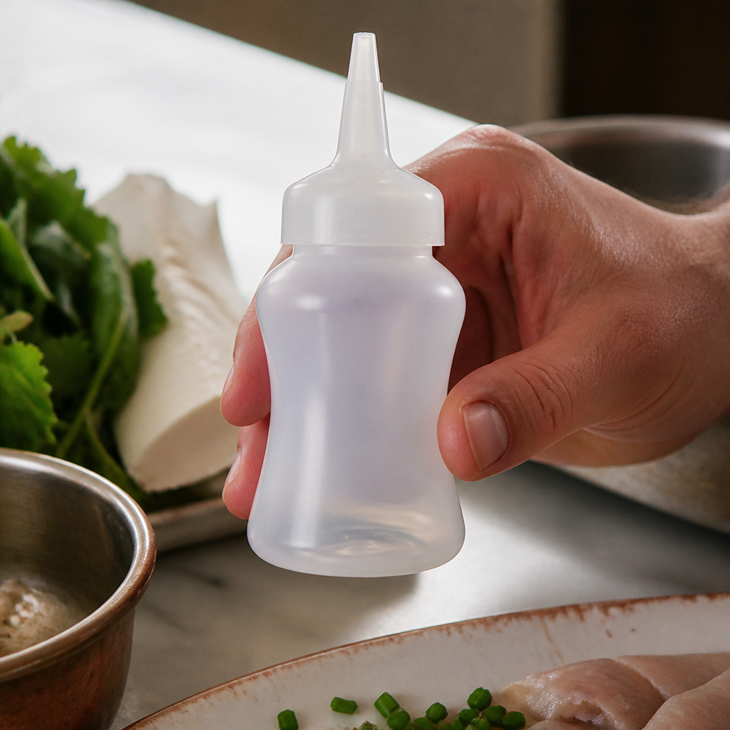 90ml Commercial Squeeze Sauce Bottle with Measure Guide