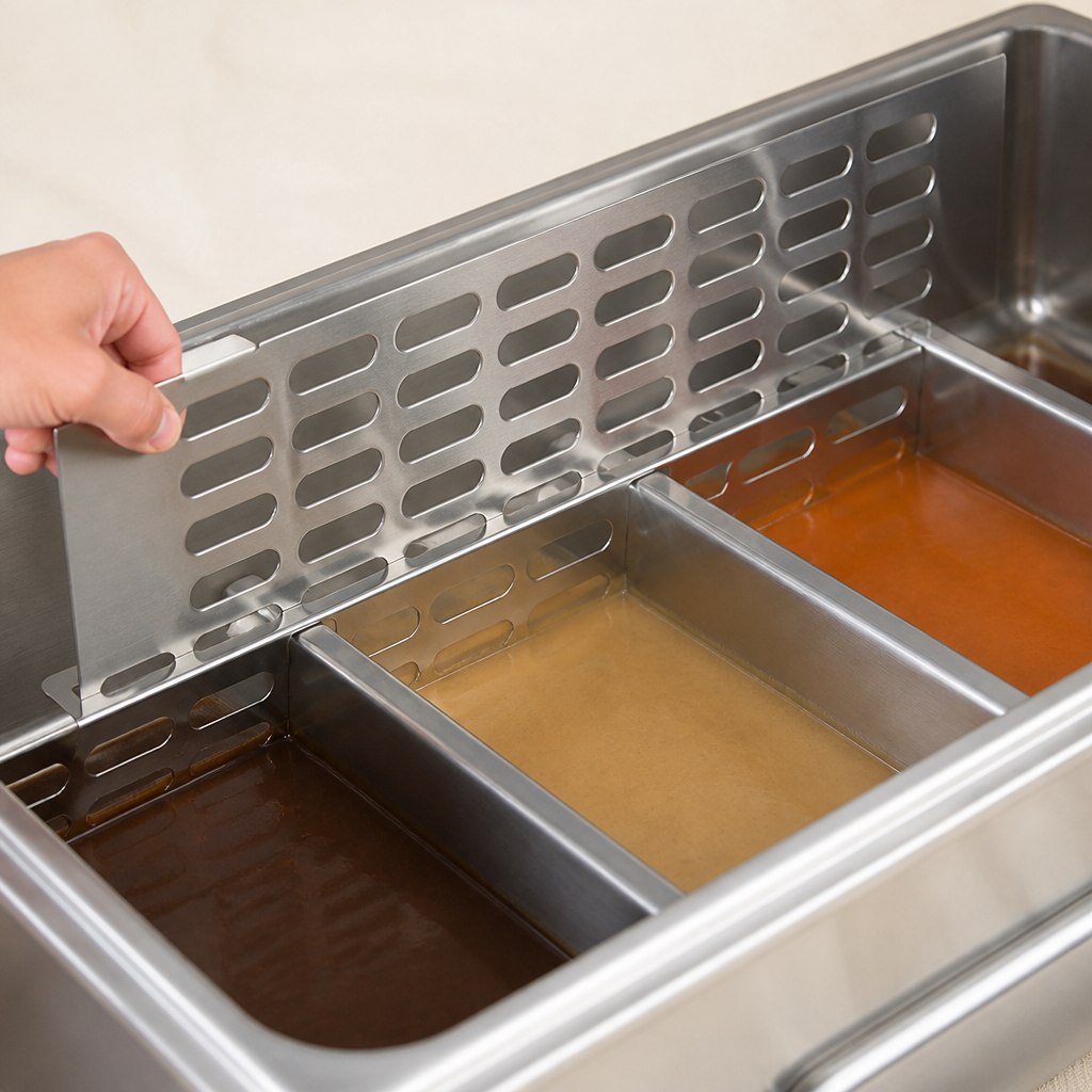 Commercial Stainless Steel Partition 470mm for food segregation