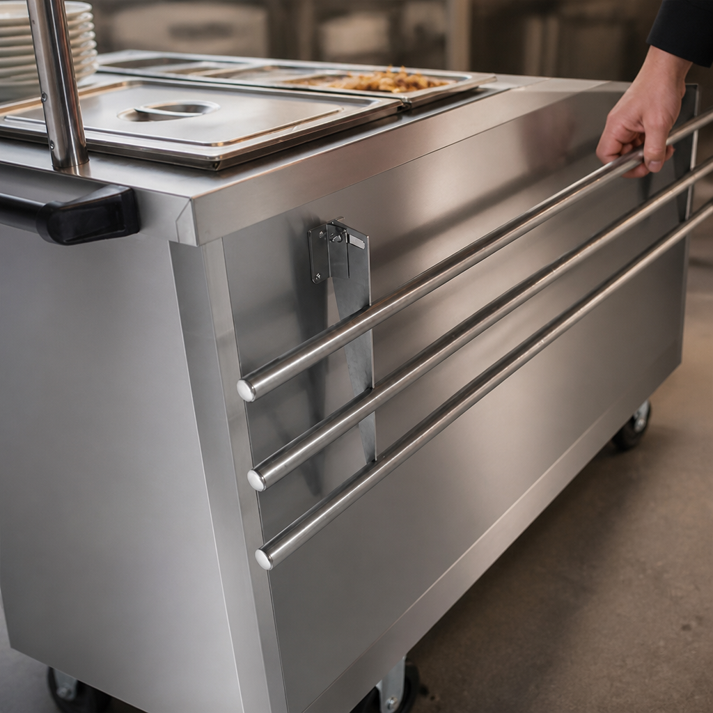 Commercial Stainless Steel Tray Slide for Hot Cupboards 900mm