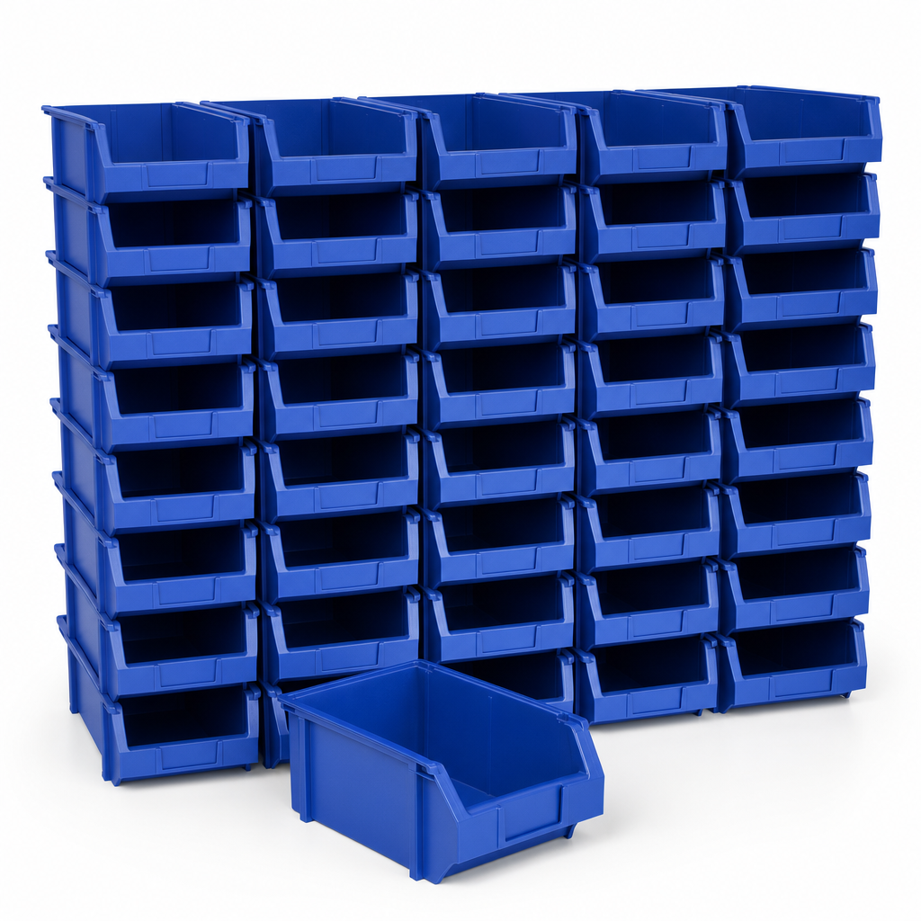 30 Litre Plastic Storage Picking Bins – Pack of 50
