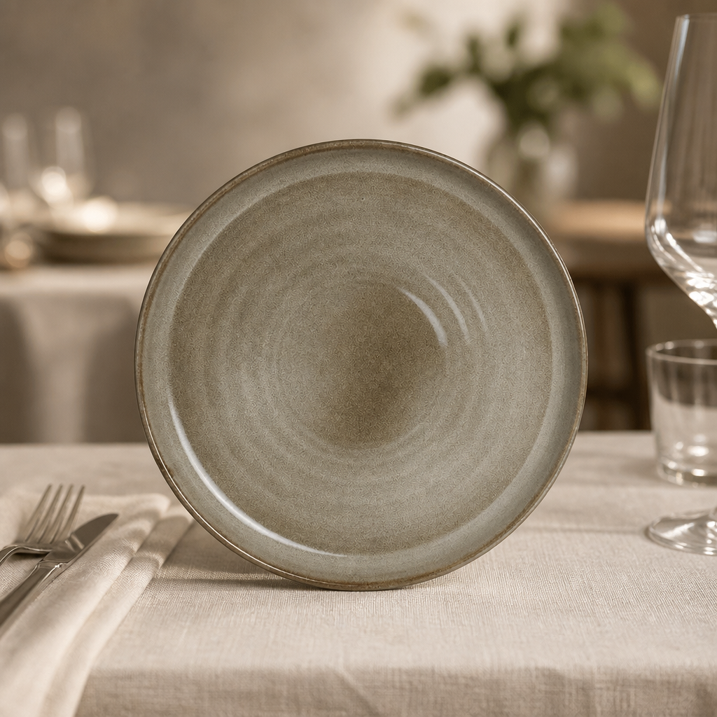 Commercial Porcelain Pier Plates 267mm - 6 Pack Rustic Design