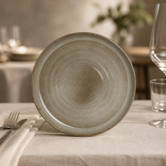 Commercial Porcelain Pier Plates 267mm - 6 Pack Rustic Design
