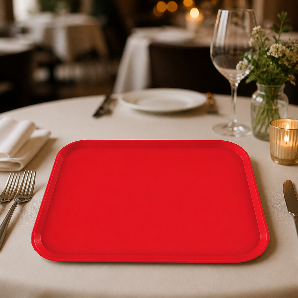 Commercial Rectangular Plastic Tray 300x410mm Red