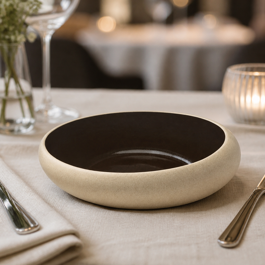 Commercial Deep Coupe Plates Black 170mm Pack of 6