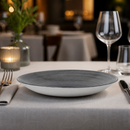 Commercial Deep Coupe Plates Grey 279mm Super Vitrified Porcelain