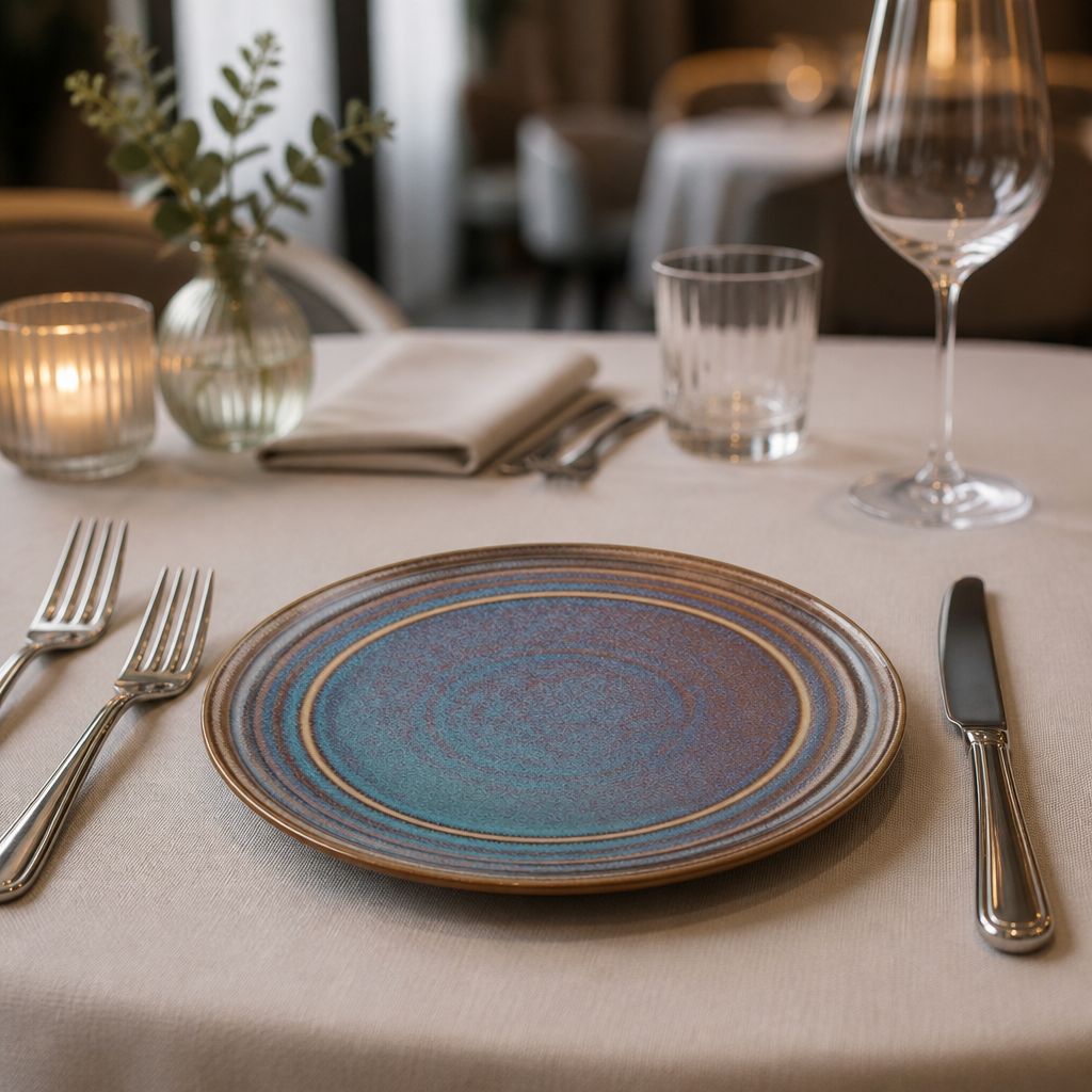 Commercial Iridescent Flat Round Starter Plates 180mm 6 Pack
