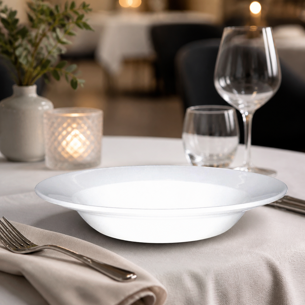 Commercial Rimmed Bowls 242mm Fine China 12 Pack