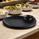Commercial Melamine Plate Black 240x200mm Dishwasher Safe