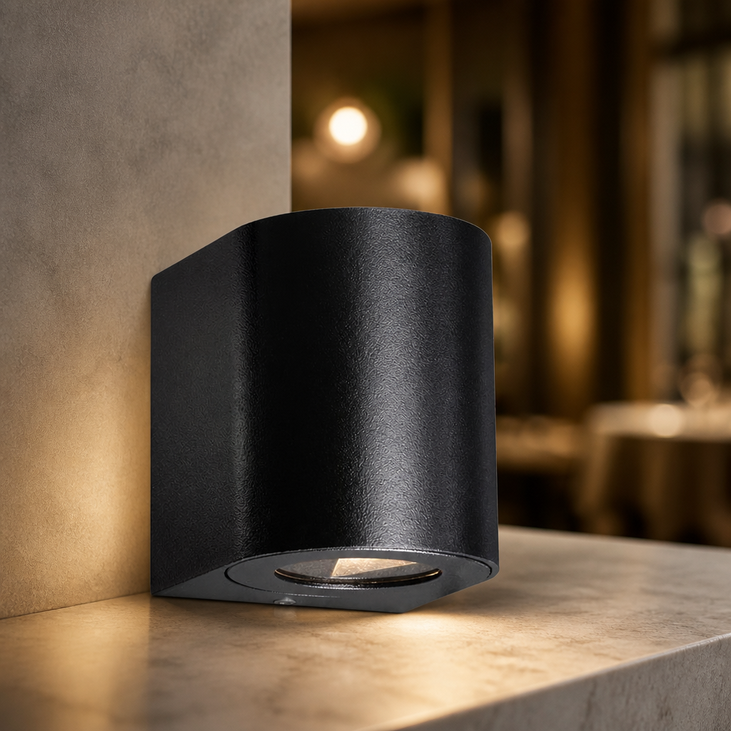 Commercial Outdoor Wall Light Seaside Black 104mm Height