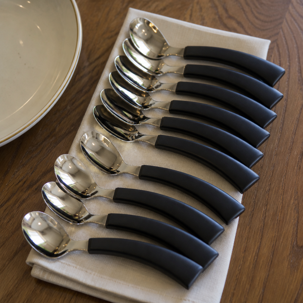 Right Handed Adapted Spoons 12 Pack for limited mobility