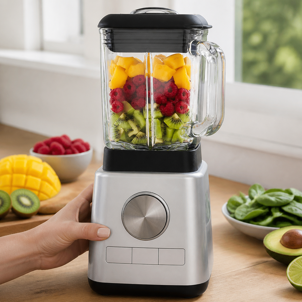 1.2L Commercial Food Blender with Borosilicate Glass Jug