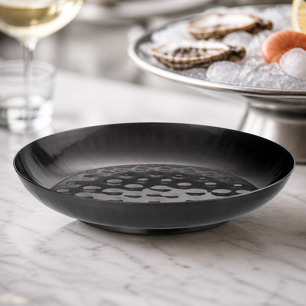 Commercial Seafood Serving Bowl 245mm Vintage Black Finish