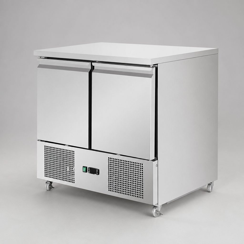 Ventilated 2 Door Counter Fridge