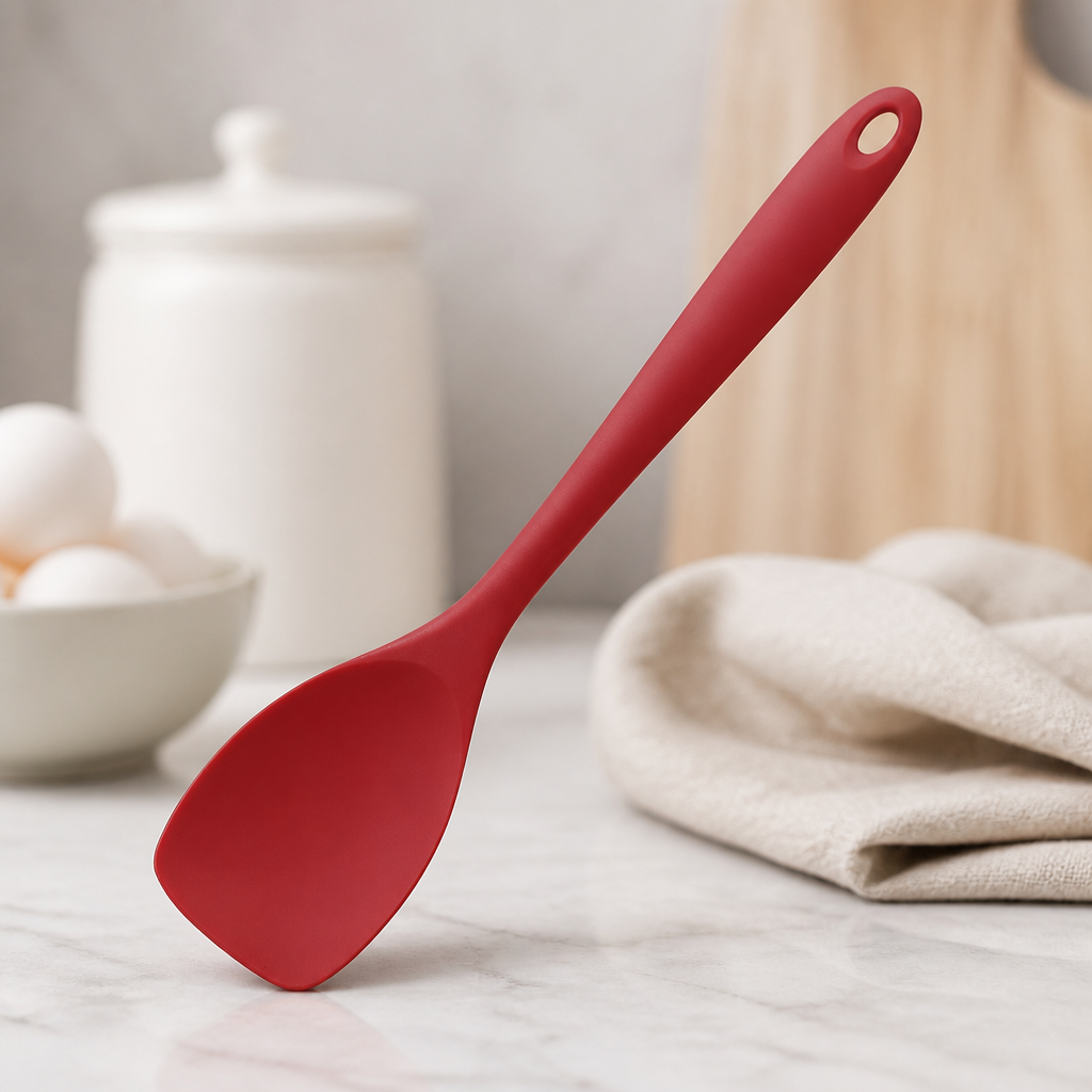 Commercial Silicone Spoon Spatula 28cm Heat Resistant Red