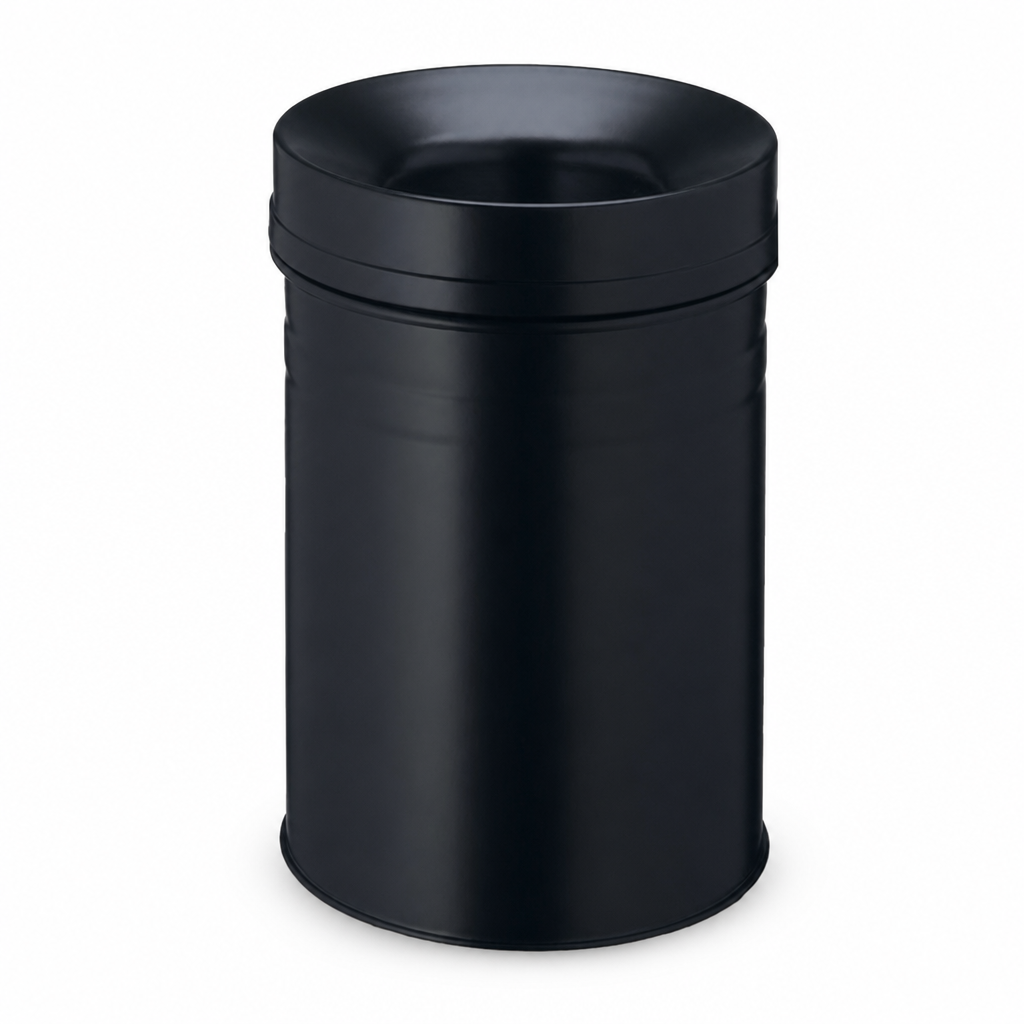 30L Fire-Resistant Metal Waste Bin with Slotted Opening
