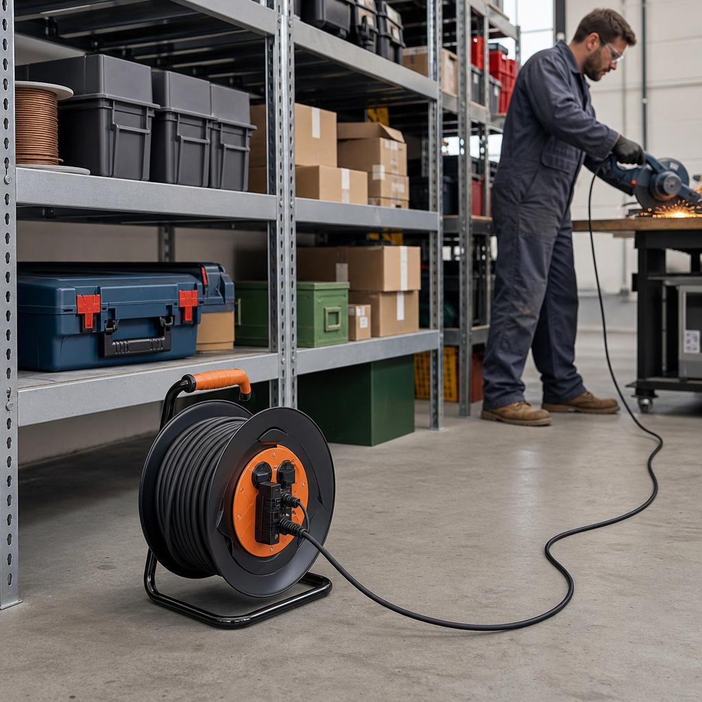 30m Extension Cable Reel for Workshops and Sites