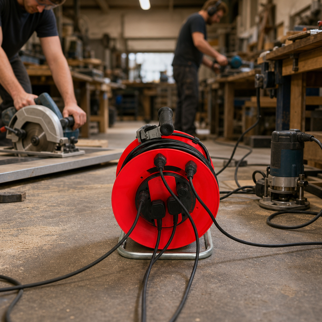 30m Extension Cable Reel for Workshops and Sites