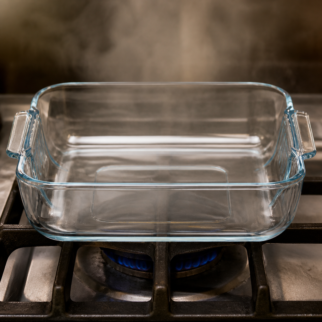 2 Ltr Commercial Glass Roasting Dish 210mm Microwave Safe