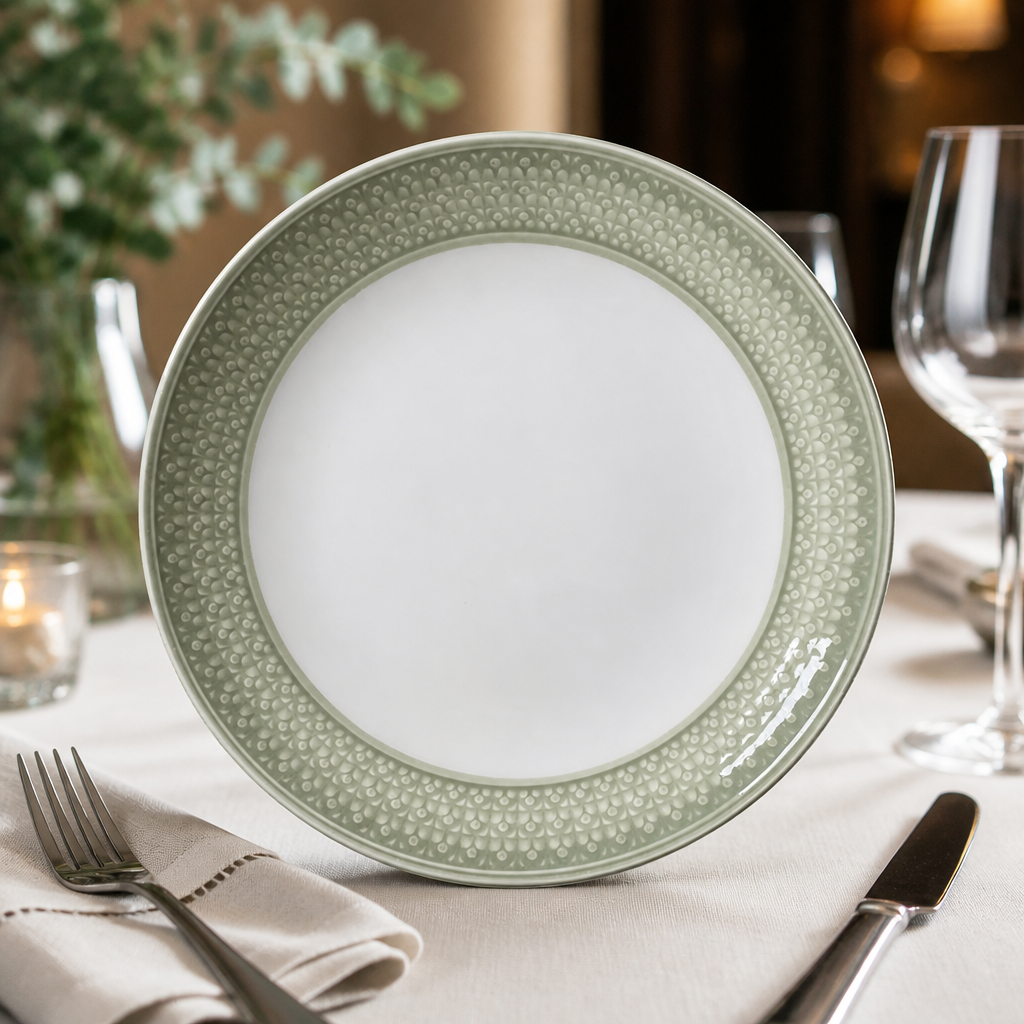 Commercial Bead Coupe Plates 285mm Green 6 Pack