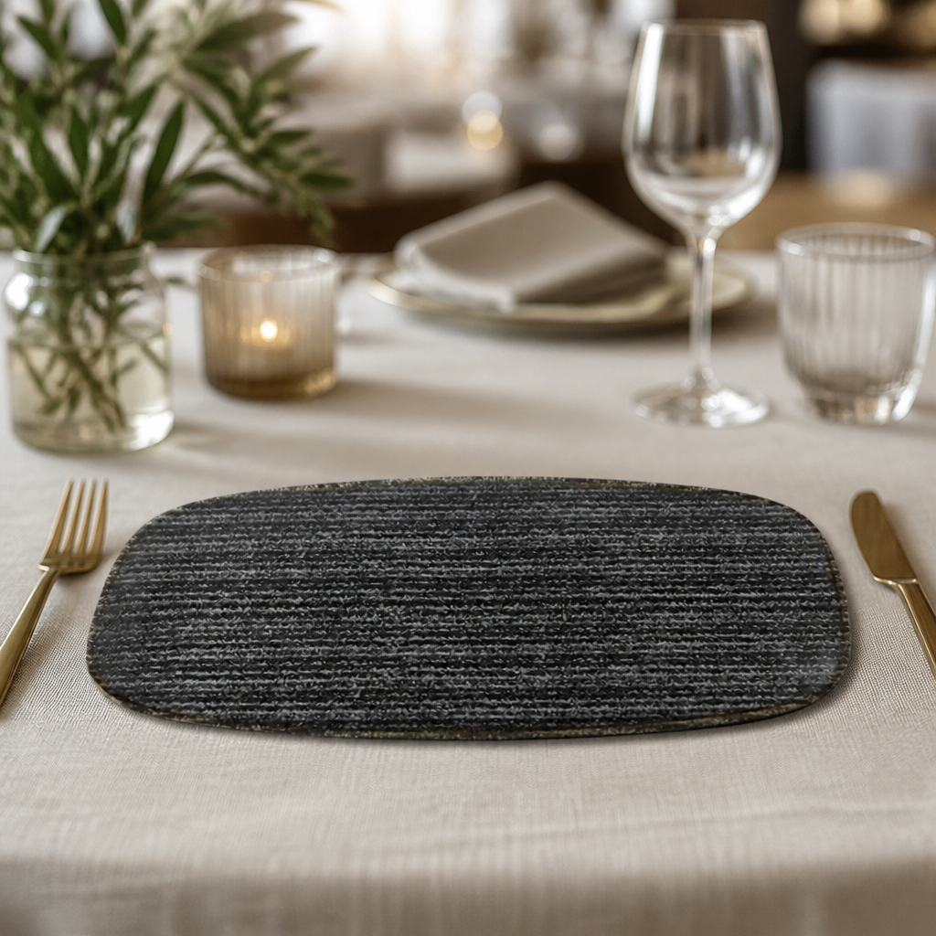Commercial Rectangular Plate Charcoal 355mm Porcelain 6 Pack