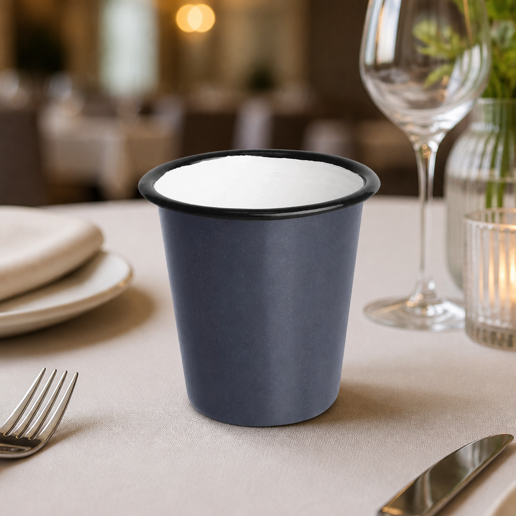 Commercial Enamel Tumblers 310ml Grey 6 Pack