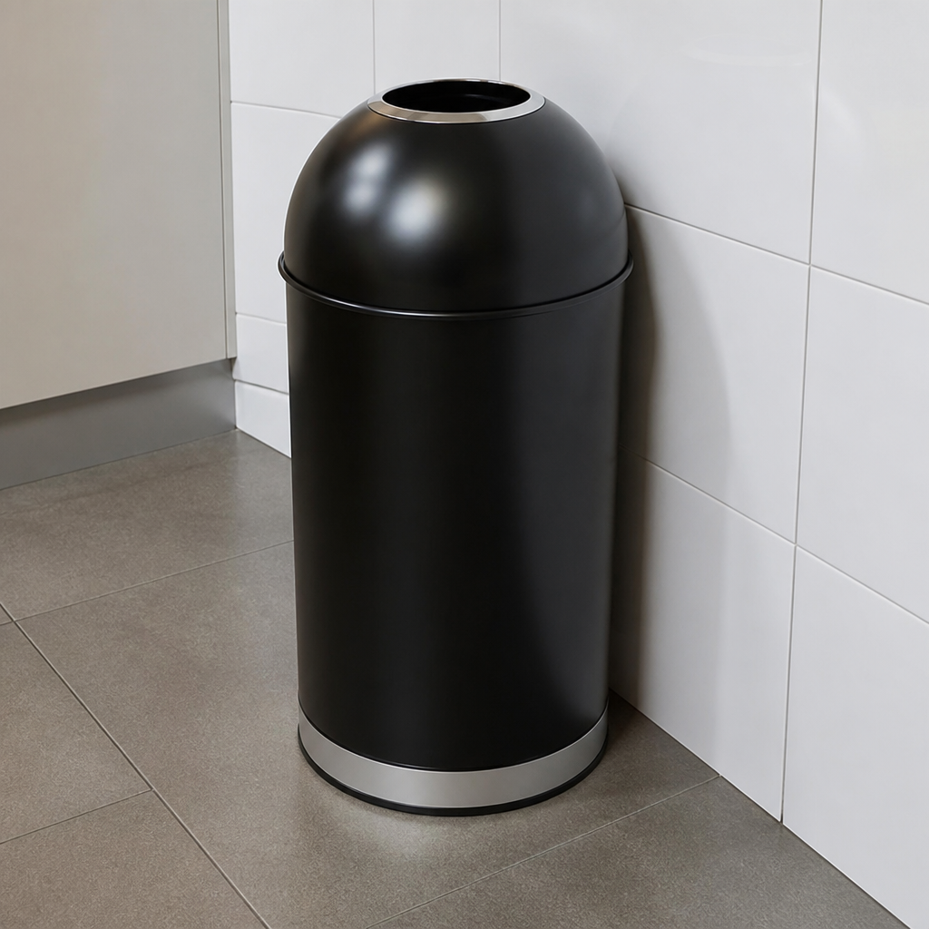 40L Open Top Bullet Bin Black Waste Container
