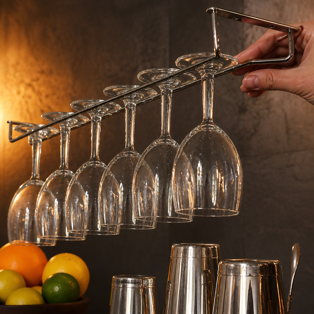 Commercial Wine Glass Rack 609mm Stainless Steel Storage Solution