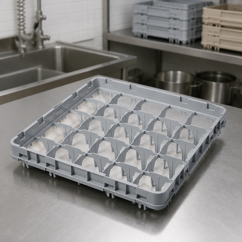 25 Compartment Commercial Glass Rack Extender for Warewashing
