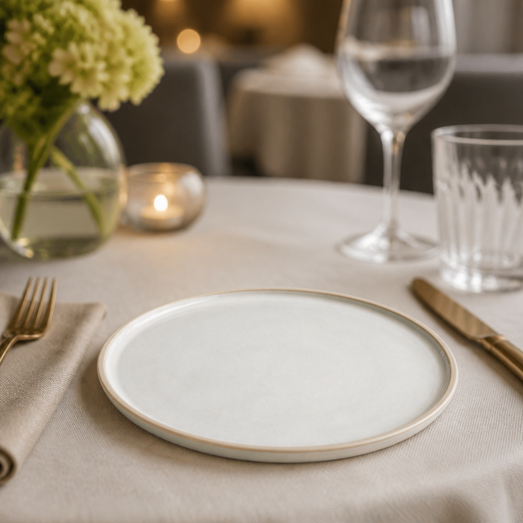 Set of 6 Commercial Canvas Flat Plates 180mm in Murano
