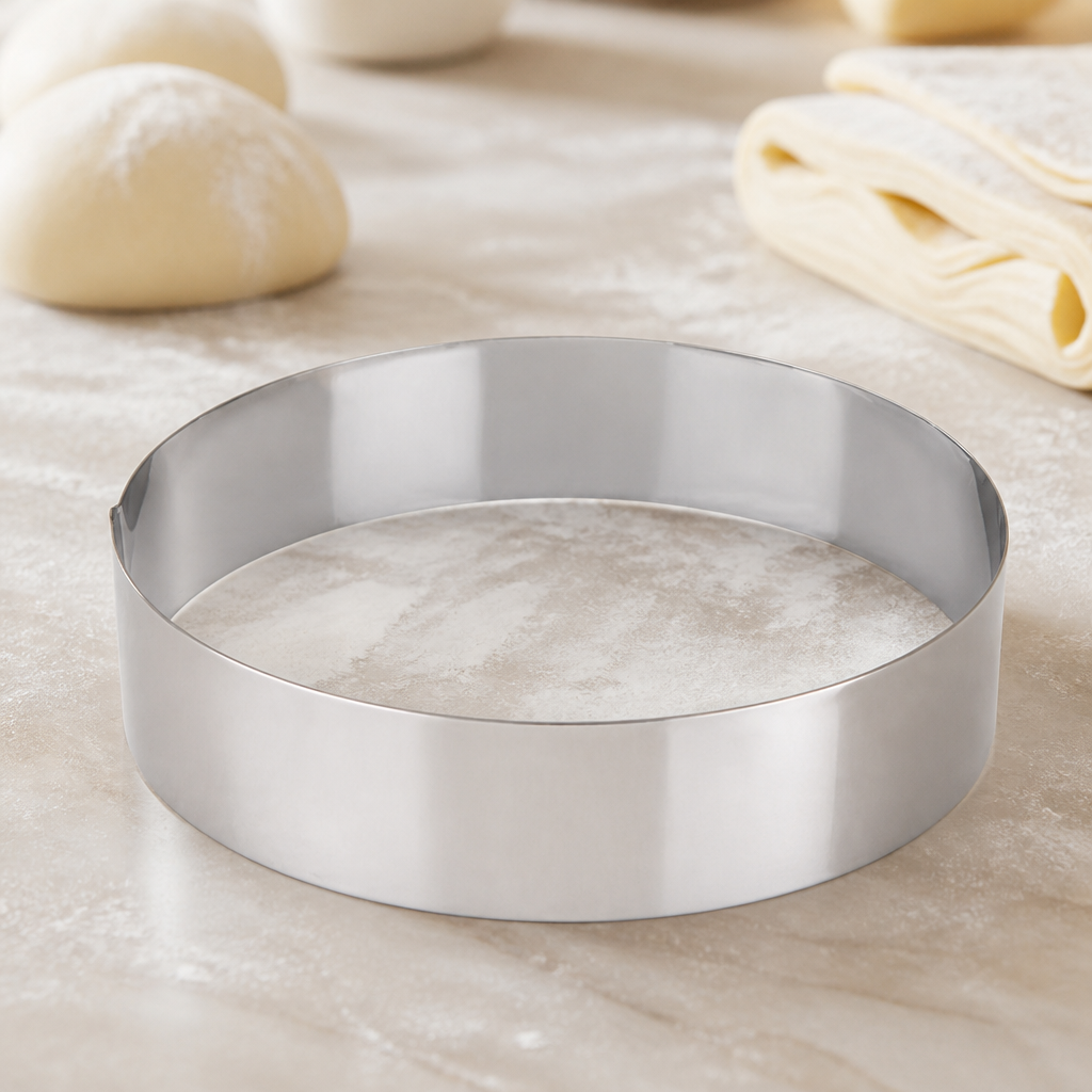 Commercial Stainless Steel Mousse Ring 240mm Ø Plating Mould