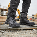 Premium Composite Toe Safety Boot for Men - Heavy Duty Leather and Midsole Protection - Size 7