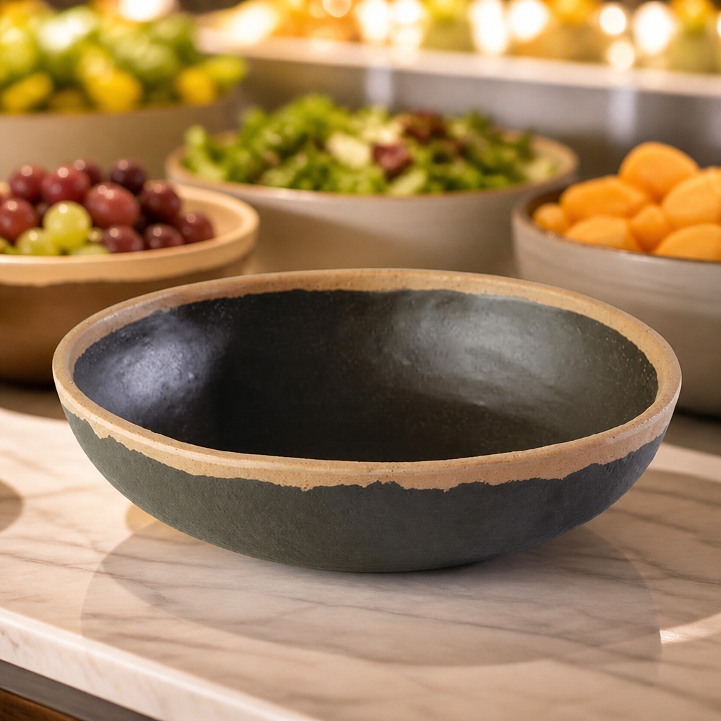 Commercial Low Bowl 165mm Brown for catering and events