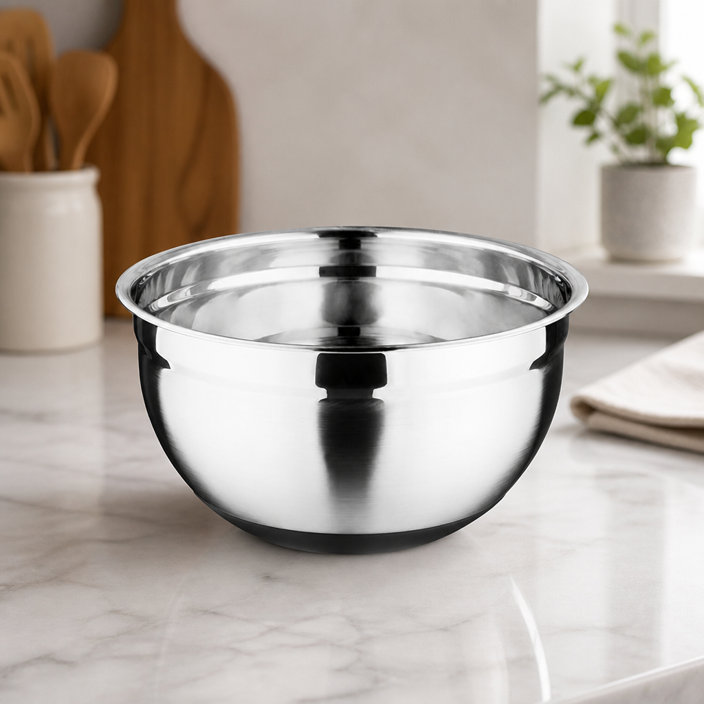 5L Commercial Stainless Steel Mixing Bowl with Silicone Base