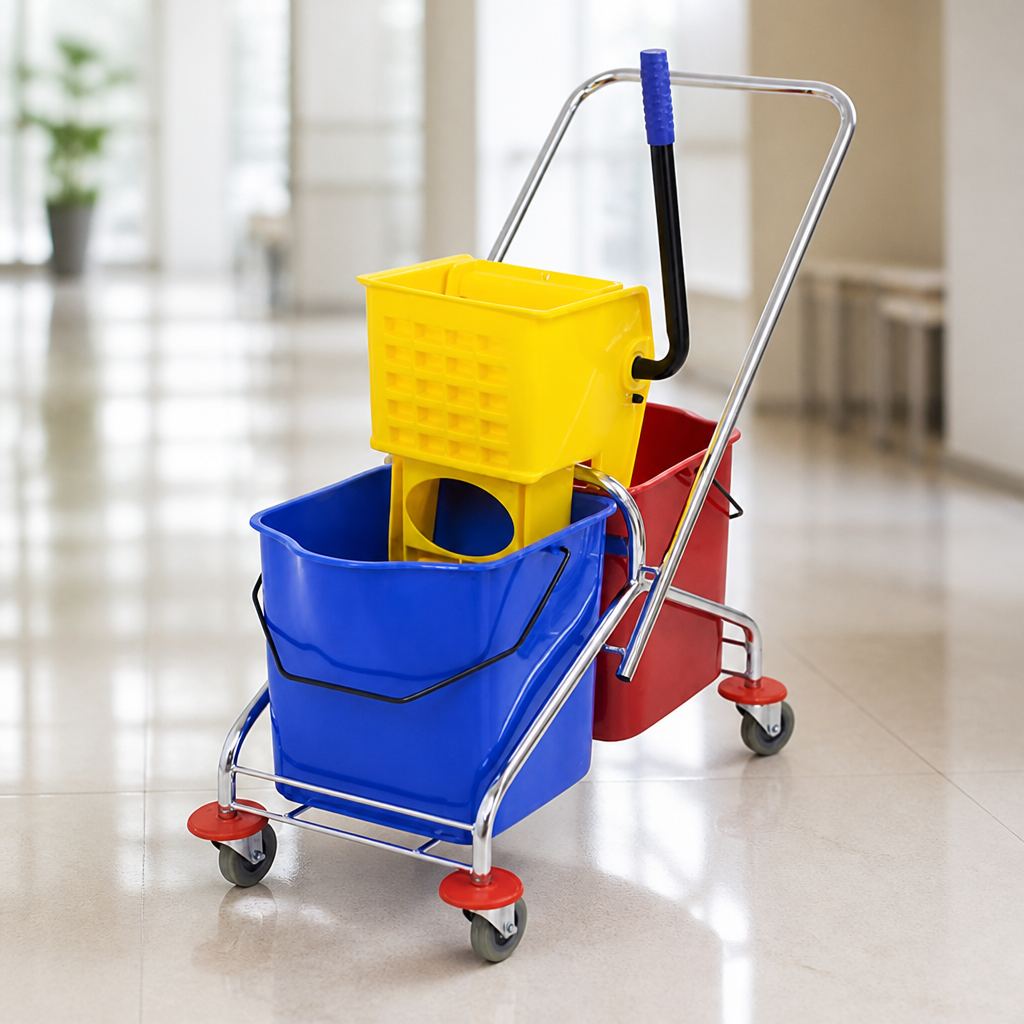23L Commercial Dual Bucket Mop Wringer with Frame