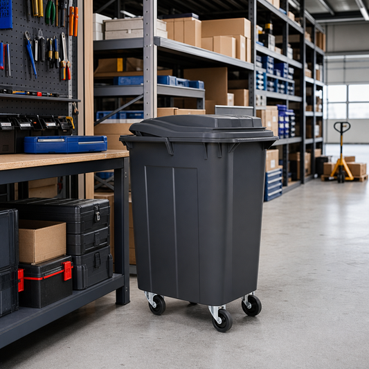 320L Plastic Bottle Skip Waste Bin on 4 Wheels