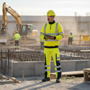 Premium High Visibility Quarter Zip Diamond Fleece Jacket in Yellow with Ribbed Cuffs for Enhanced Comfort and Safety