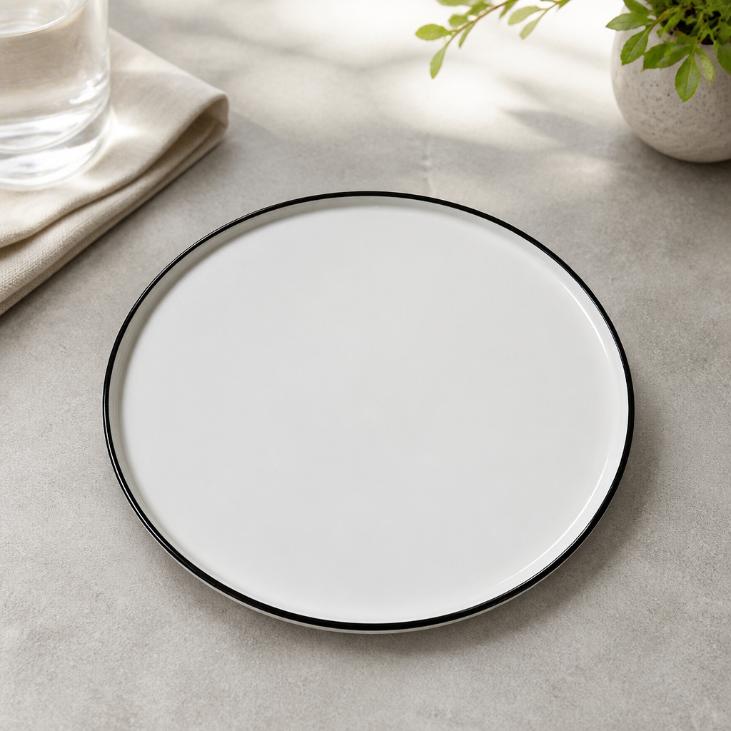 Commercial Stack Plates 255mm Rimless Design 12 Pack