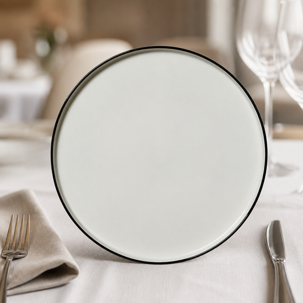 Commercial Stack Plates 285mm Rimless Design 6 Pack