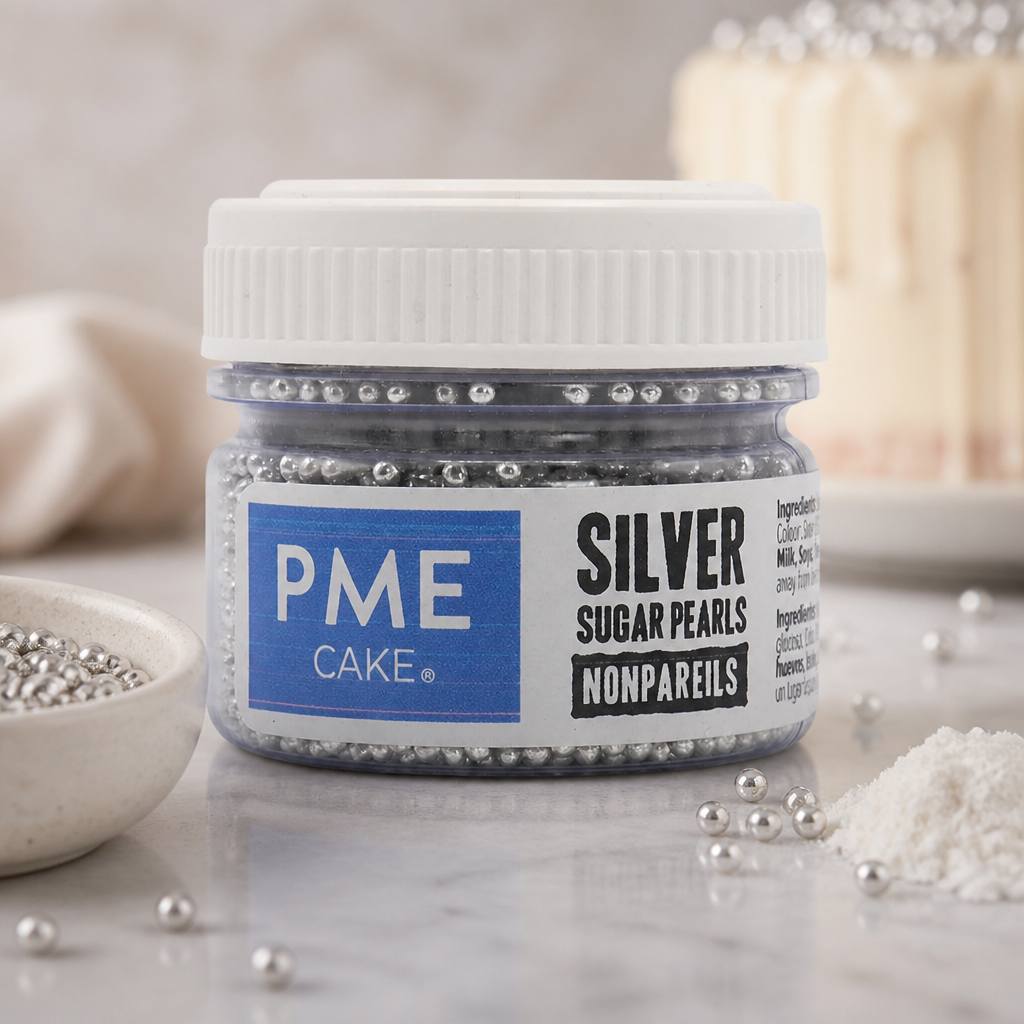 Silver Sugar Pearls 25g - Commercial Cake Decorations Nonpareils