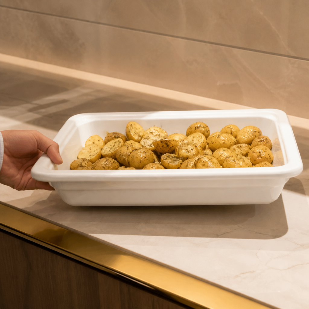 Commercial Ceramic Gastronorm Dish 1/2 Size 3.1Ltr
