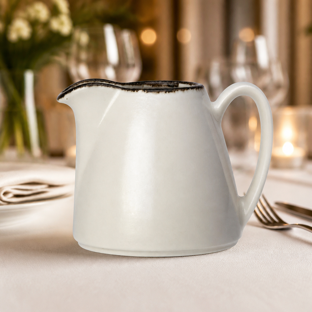 5oz Charcoal Dapple Jugs - Commercial Crockery 12 Pack