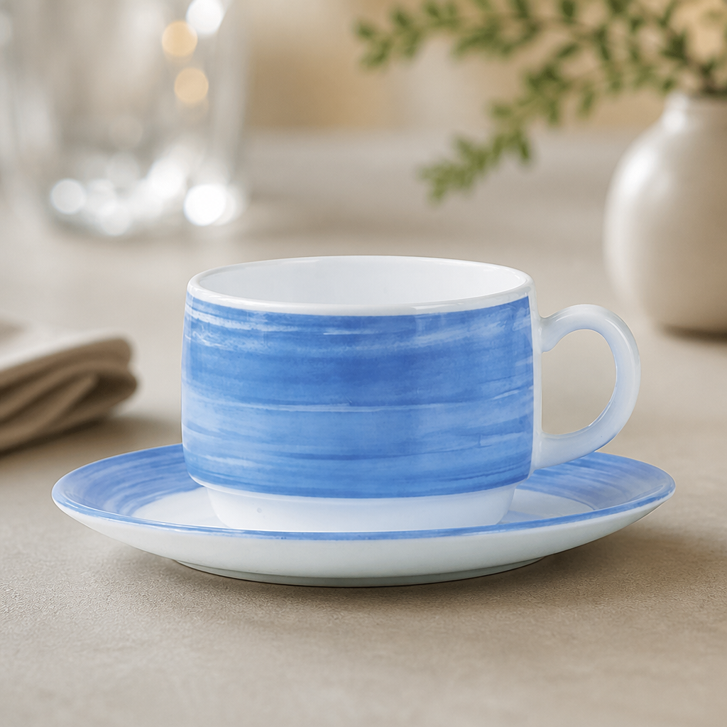 Commercial Brush Stacking Cups Blue 190ml Pack of 48