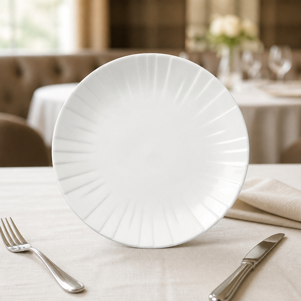Commercial Coupe Plates 230mm - Stackable 12 Pack