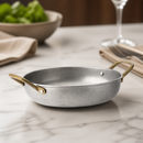 Metal Buffet Dishes Set of Six 195mm with Brass Handles