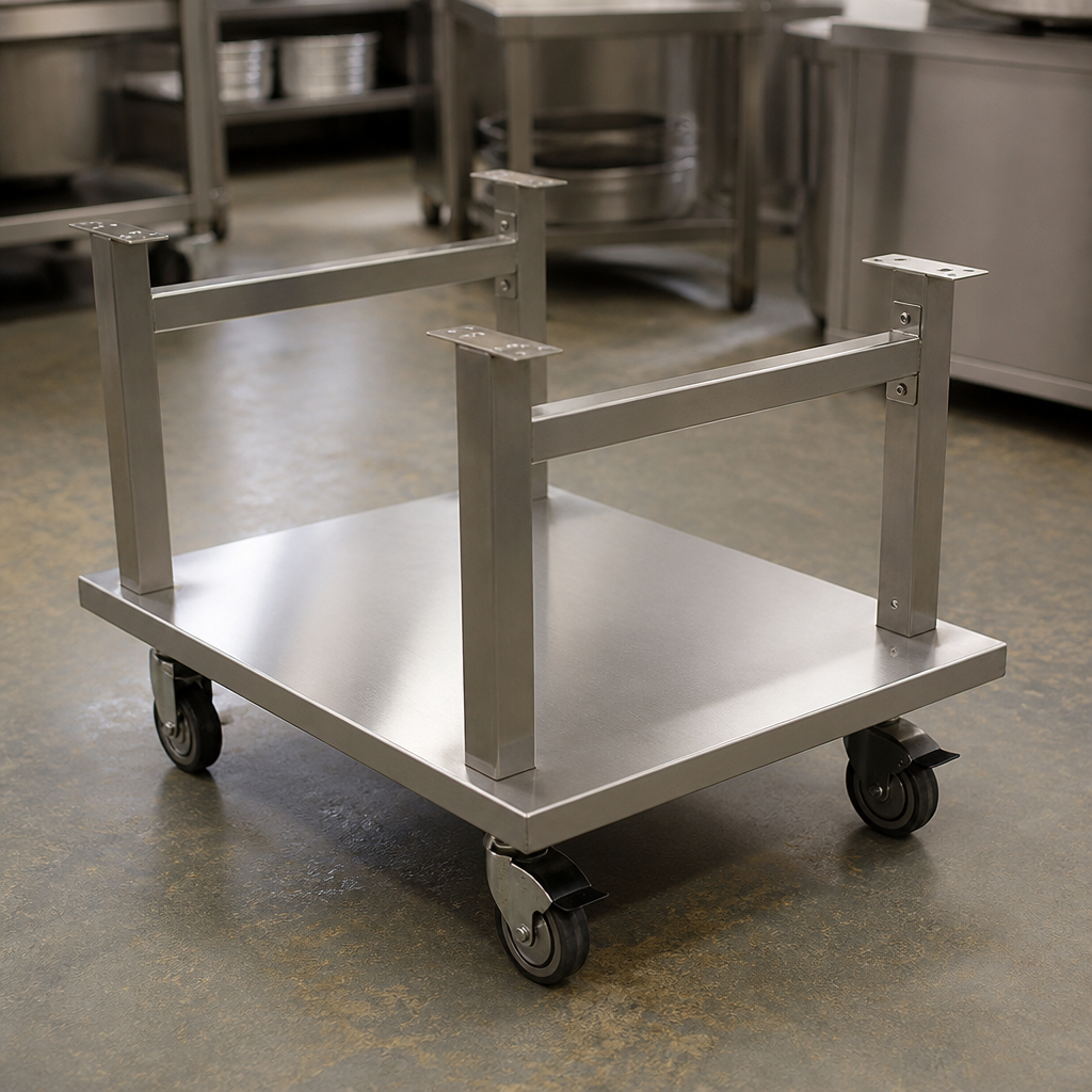 Commercial Stainless Steel Mobile Stand for 600mm Countertop