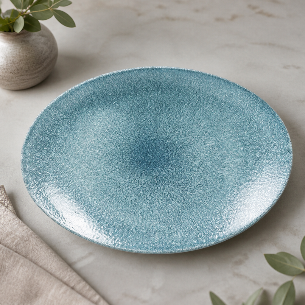 Commercial Oval Coupe Plates 317mm Topaz Blue 12 Pack