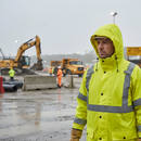 Premium High Visibility Waterproof Jacket - Breathable, EN471 Certified with Storm Flap and Concealed Hood