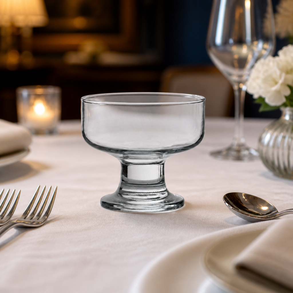 260ml stemmed dessert glasses for ice cream, 24 pack