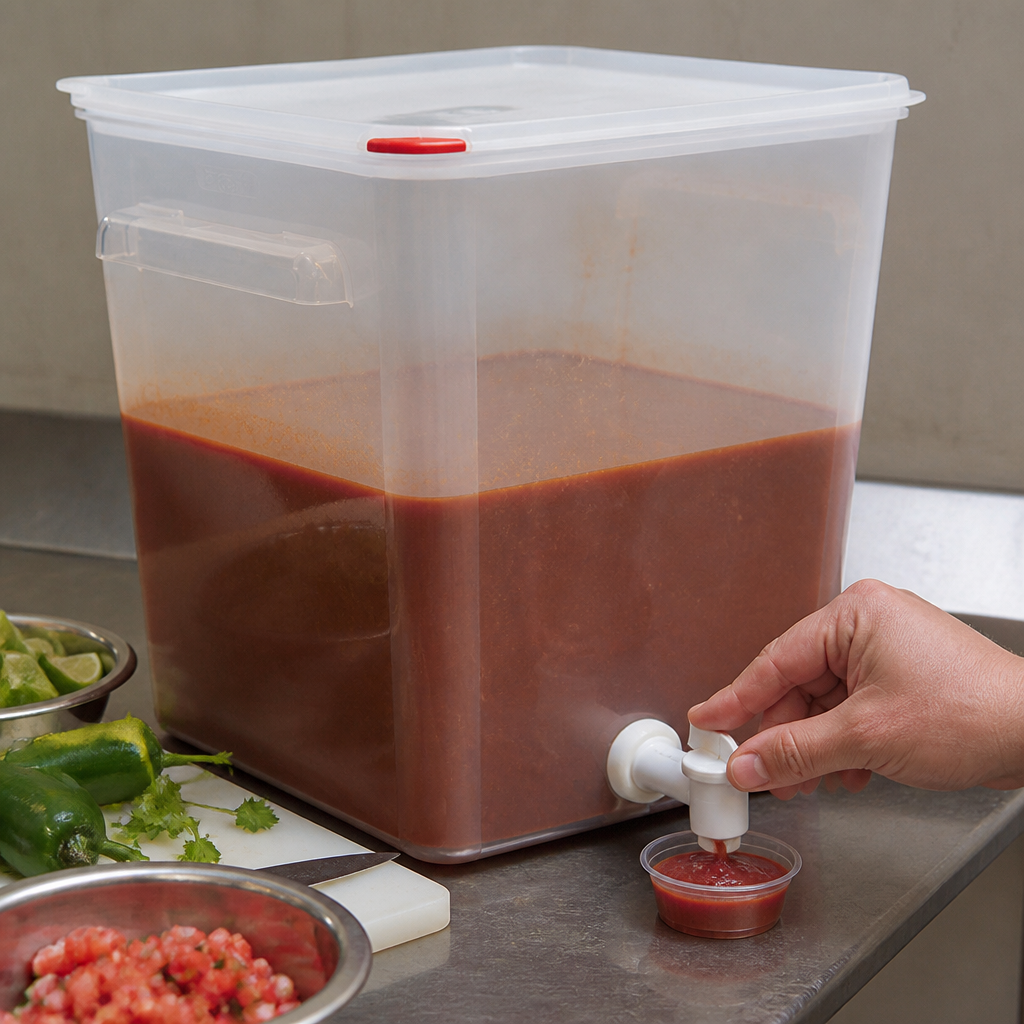 18L Commercial Sauce Dispenser with Adjustable Tap